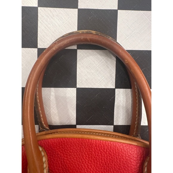 Dooney & Bourke Dome Satchel Red Leather Handbag Top Handle Bag Purse vintage - Picture 8 of 8